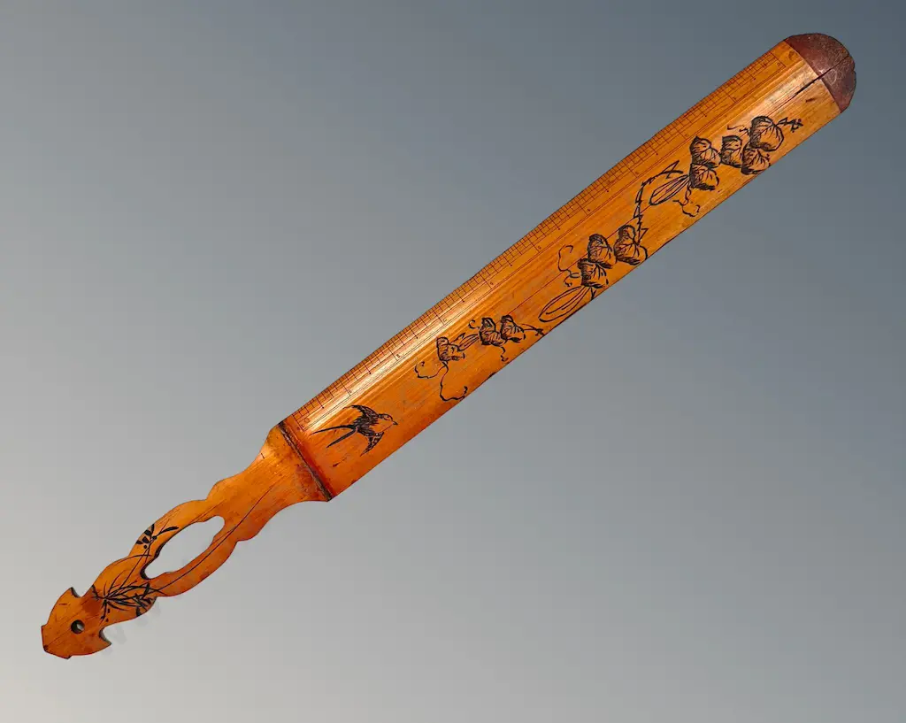 Bamboo Paper Knife and Ruler L42cm Image 1++