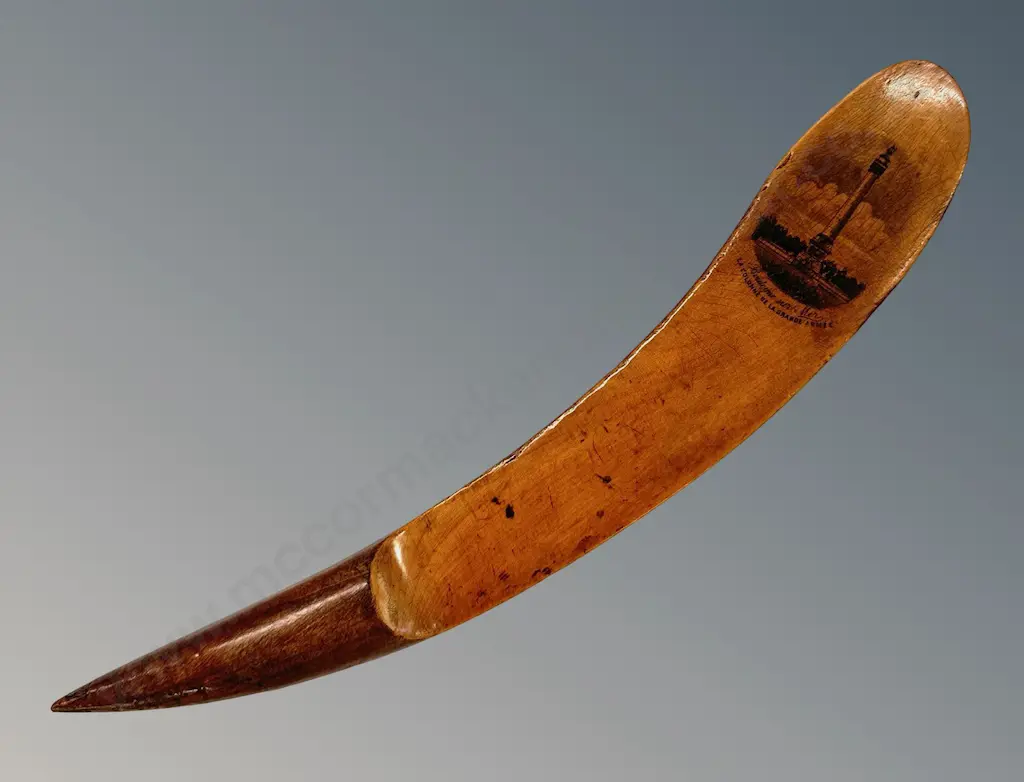 Mauchline Ware Letter Opener, Curved Blade with French Illustration L27cm Image 1++