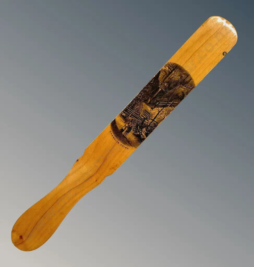 Mauchline Ware Letter Opener with Illustration of Shanklan Chine L27cm Image 1++
