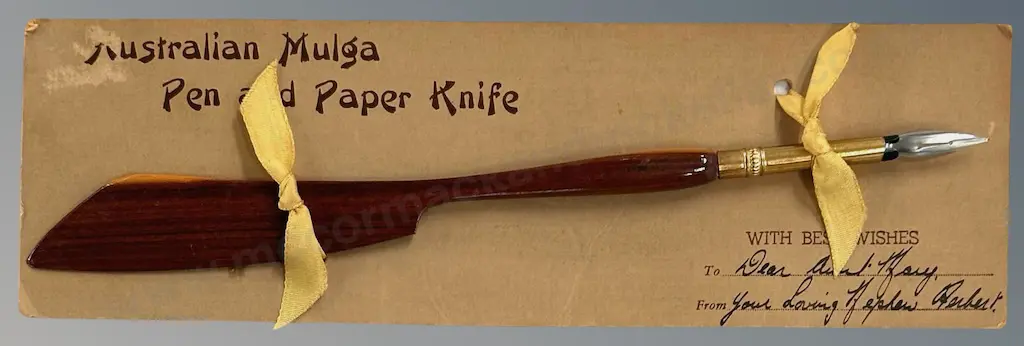 Australian Mulga Pen and Paper Knife, L24cm Image 1++