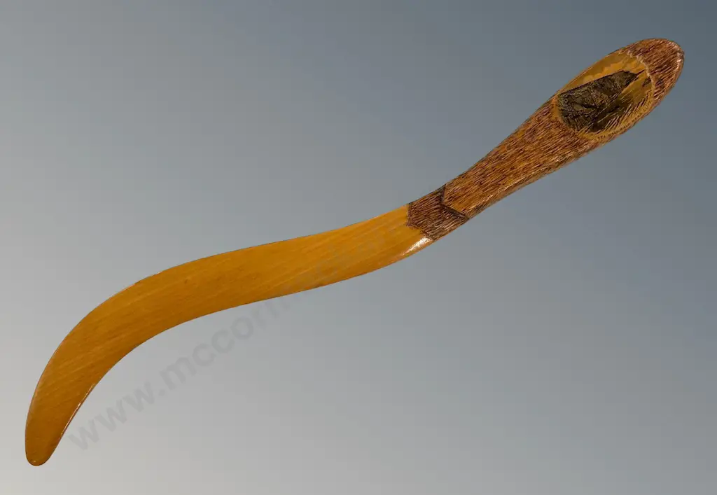 Curved Sickle Shaped Mauchline Ware inscribed with the Mount of Olives Paper Knife L30cm Image 1++