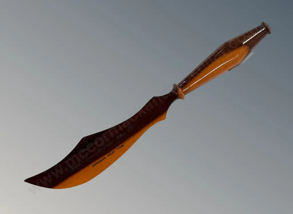 BCPA Australian Mulga Wood Advertising Paper Knife, 1940's-1950's, L19cm Image 1++