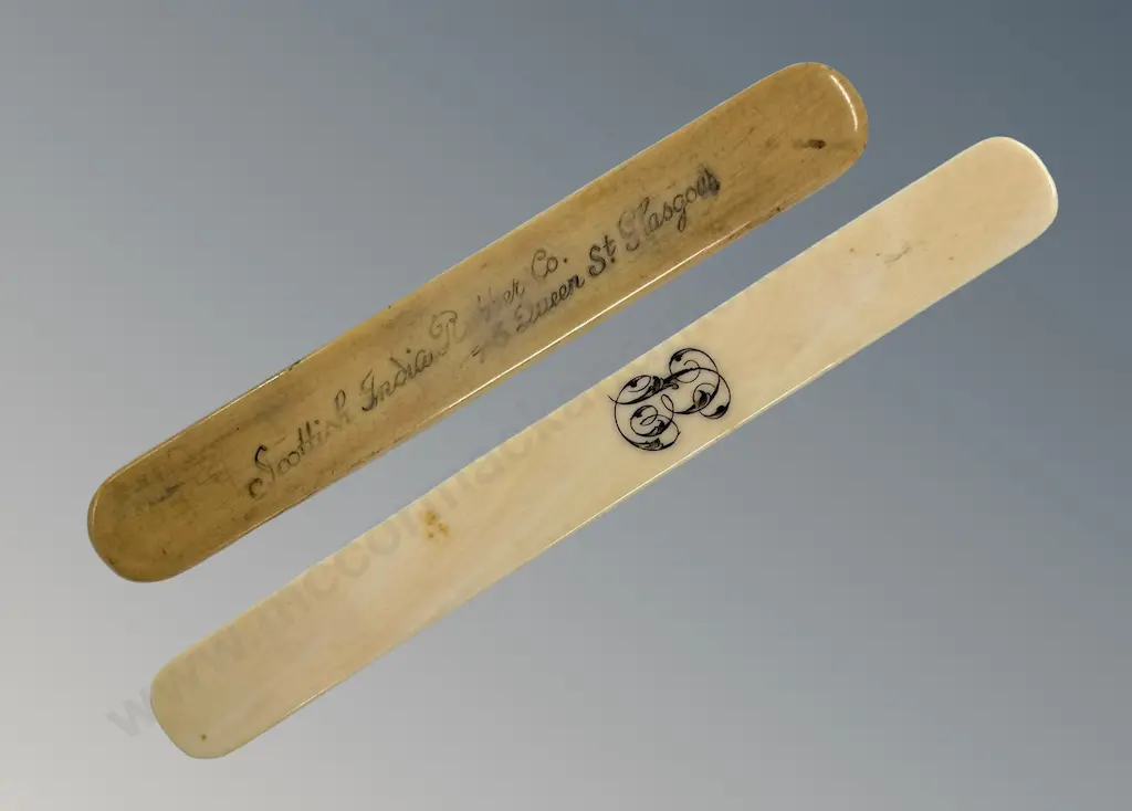 Two Ivory Paper Knives L20cm, L18cm Image 1++