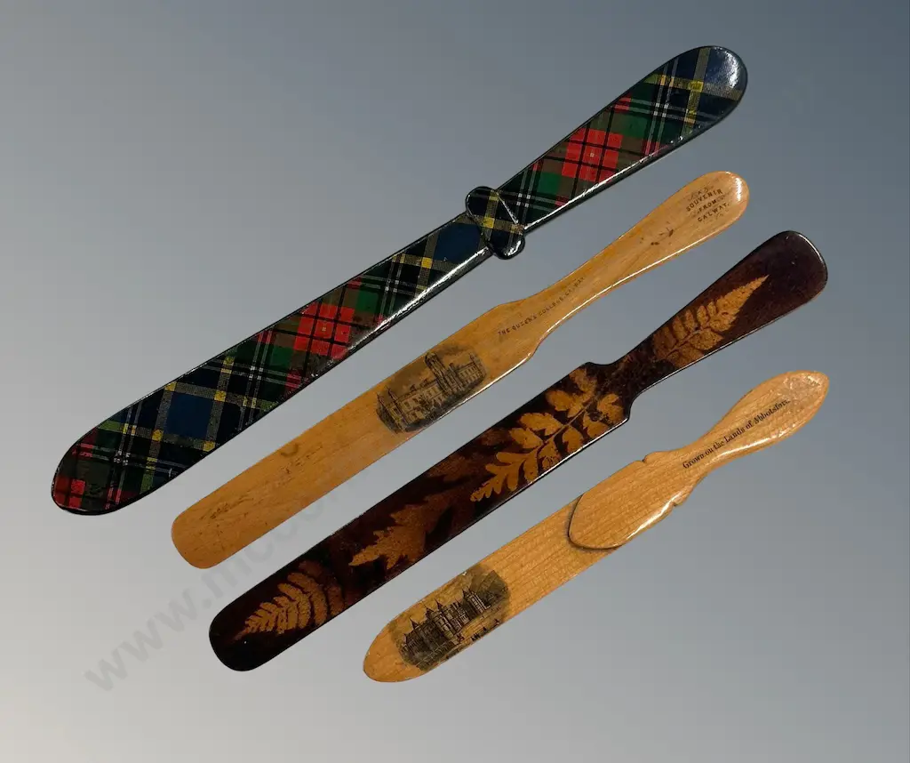 Four Mauchline Ware Paper Knives L15-24cm Image 1++