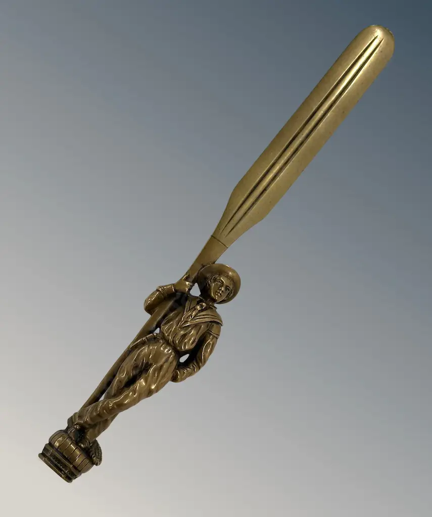 19C Brass Naval Themed English Letter Opener, L23cm Image 1++