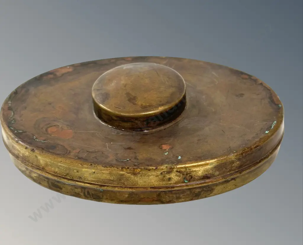 Brass Tinder Box with Lens, Steel Flint and Tinder L11cm Image 1++