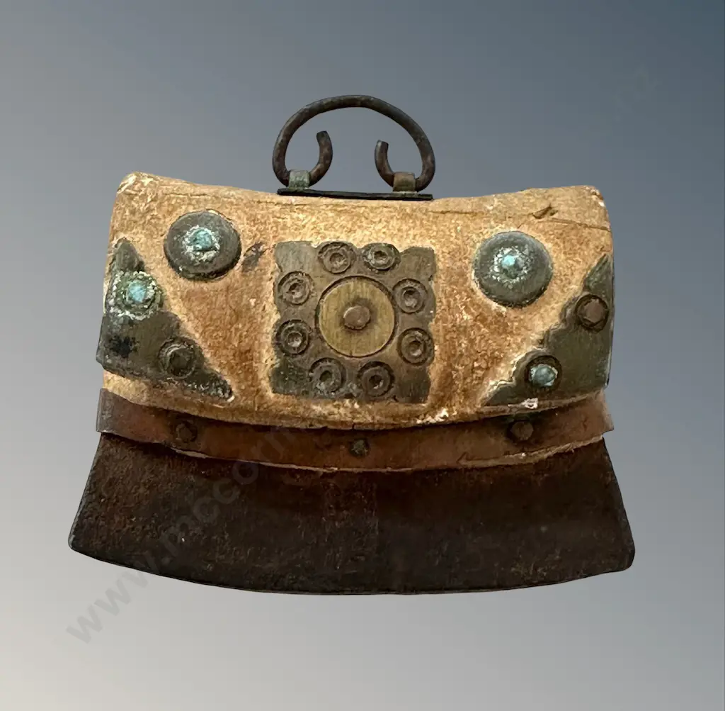 Japanese Leather Tinder Pouch and Fire Steel, signed on Steel L5cm Image 1++