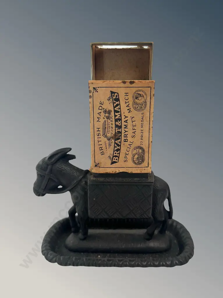 Cast Iron, Bryant and May's Donkey Table Match Holder H11cm Image 1++