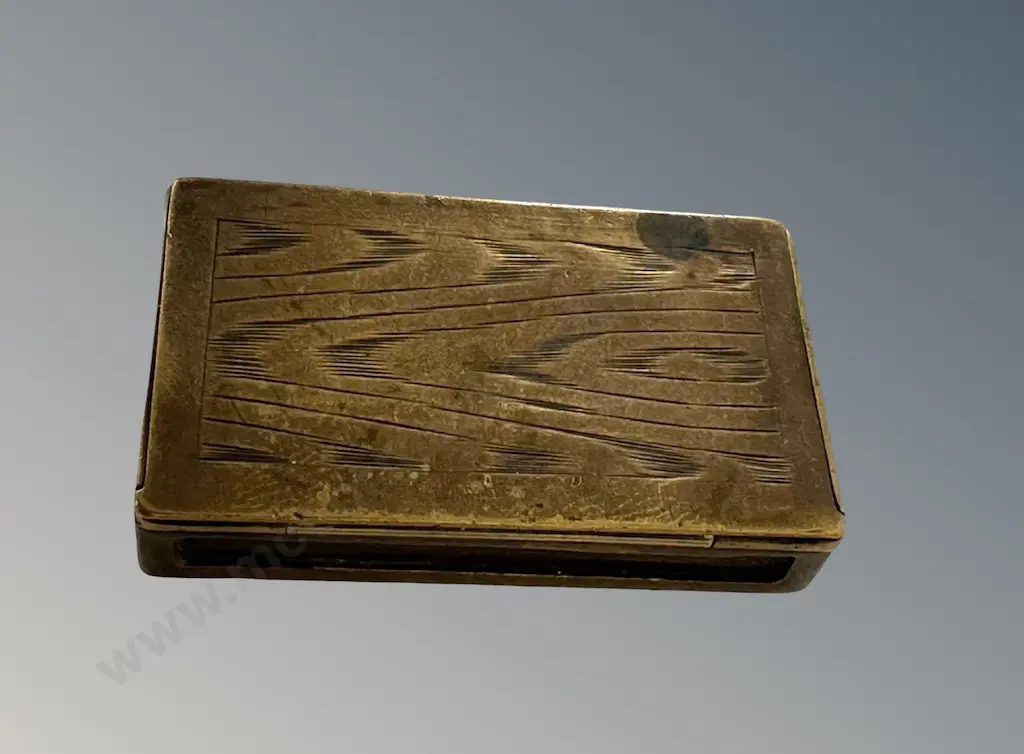 Brass with Wood Design Finish Table Match Holder L5.5cm Image 1++