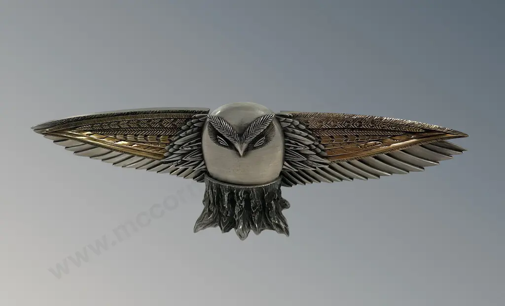 Pewter and Bronze Owl Sculptural Letter Opener, Stephanie Lemelin, Canada L22cm Image 1++