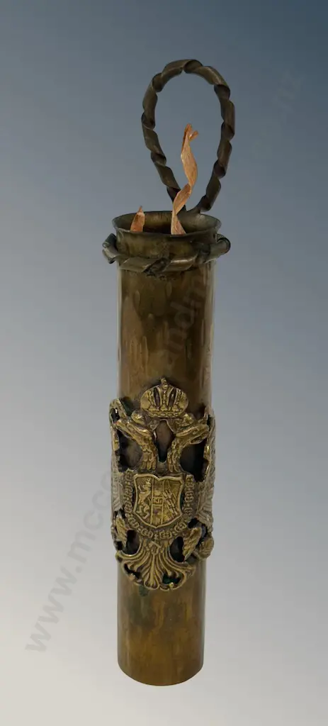 Trench Art Spill Holder with German Double Eagle Coat of Arms L20cm Image 1++