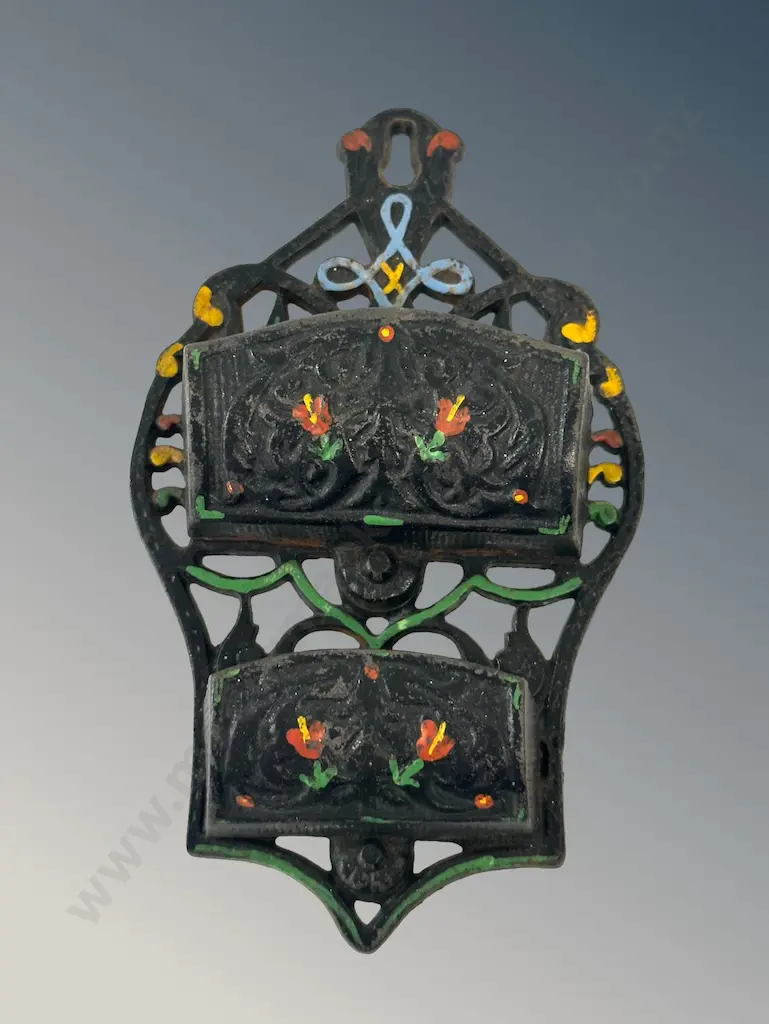 Wall Mounted Hand Painted Cast Iron Matchbox Holder H15cm  Image 1++