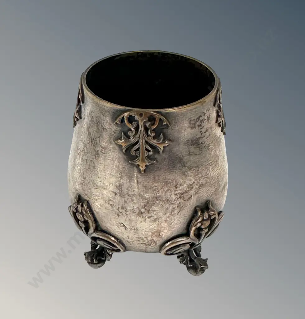 Silver Footed Table Match Holder with Fleur De Lis Motifs H5.5cm Image 1++