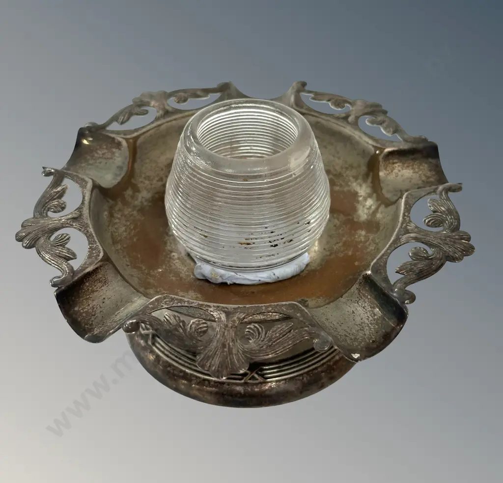 Silver & Glass Table Match Holder H6.5cm Image 1++