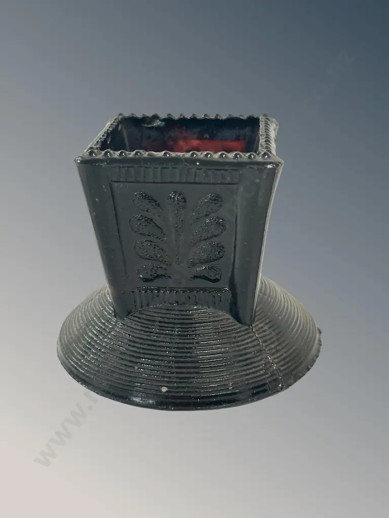 Davidson Black Slag Glass Table Match Holder H7cm Image 1++