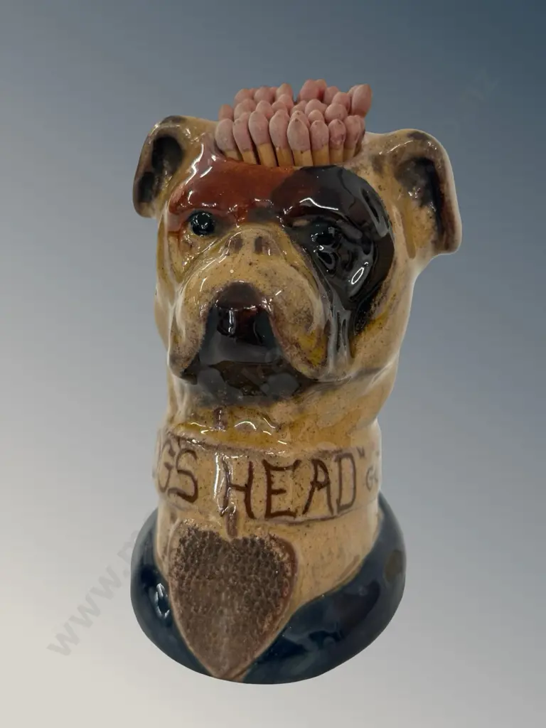 Ceramic Dog Head Read Brothers London Table Match Holder H10cm Image 1++