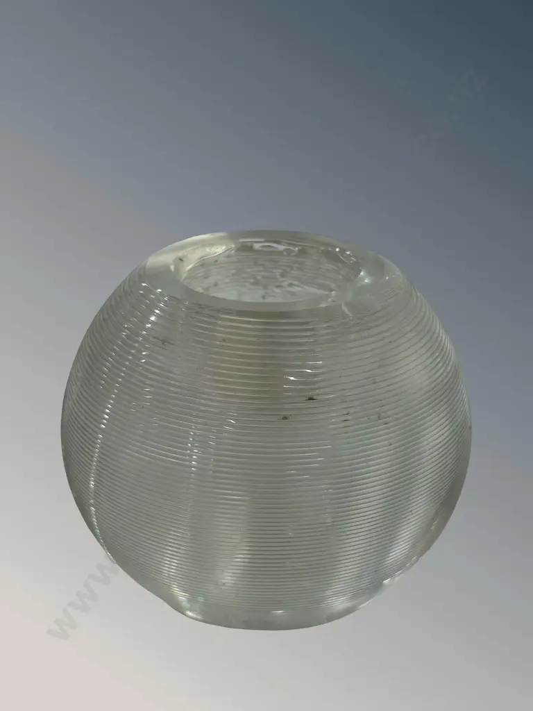 Heavy Ribbed Glass Matchbox Holder H9cm Image 1++
