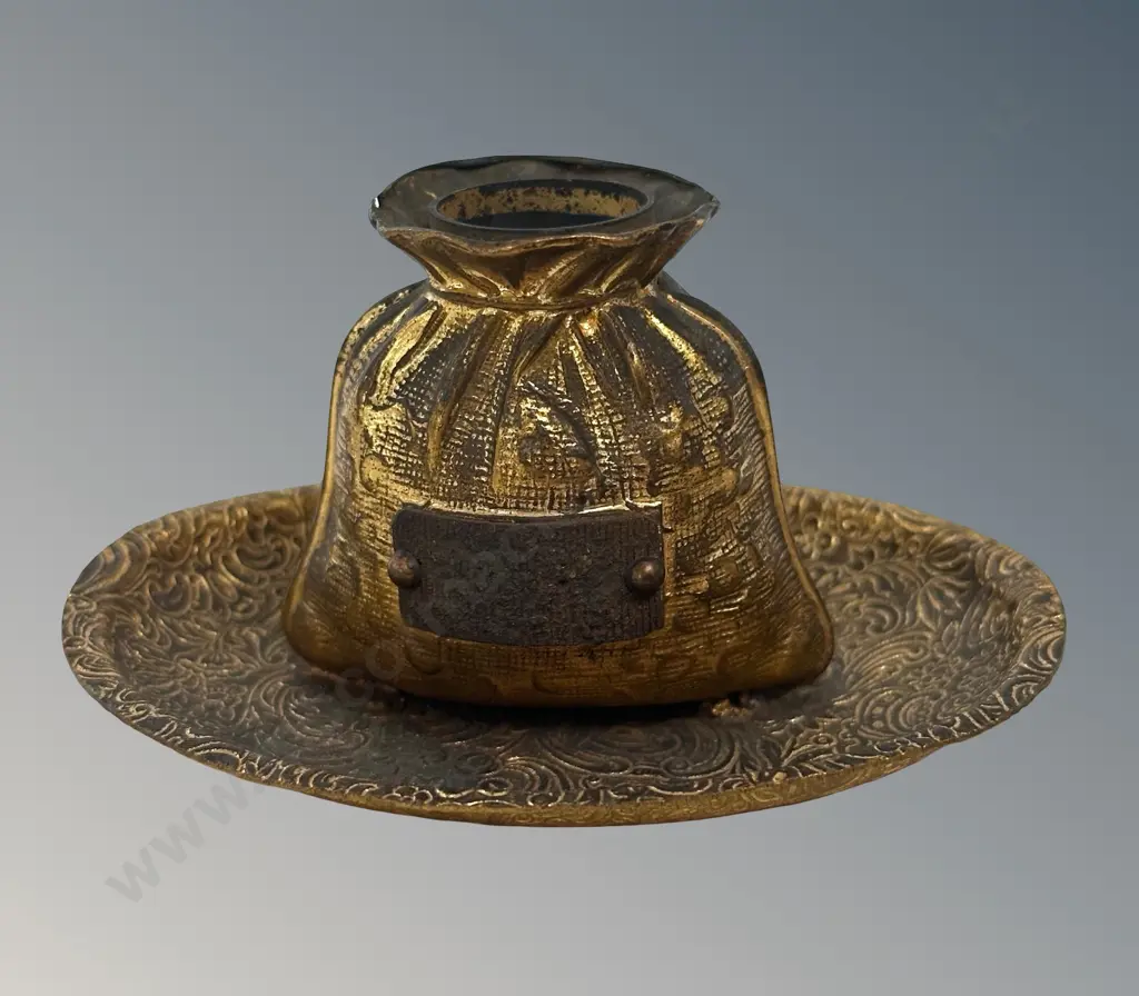 Brass Sack in a Dish Table Match Holder H6cm Image 1++