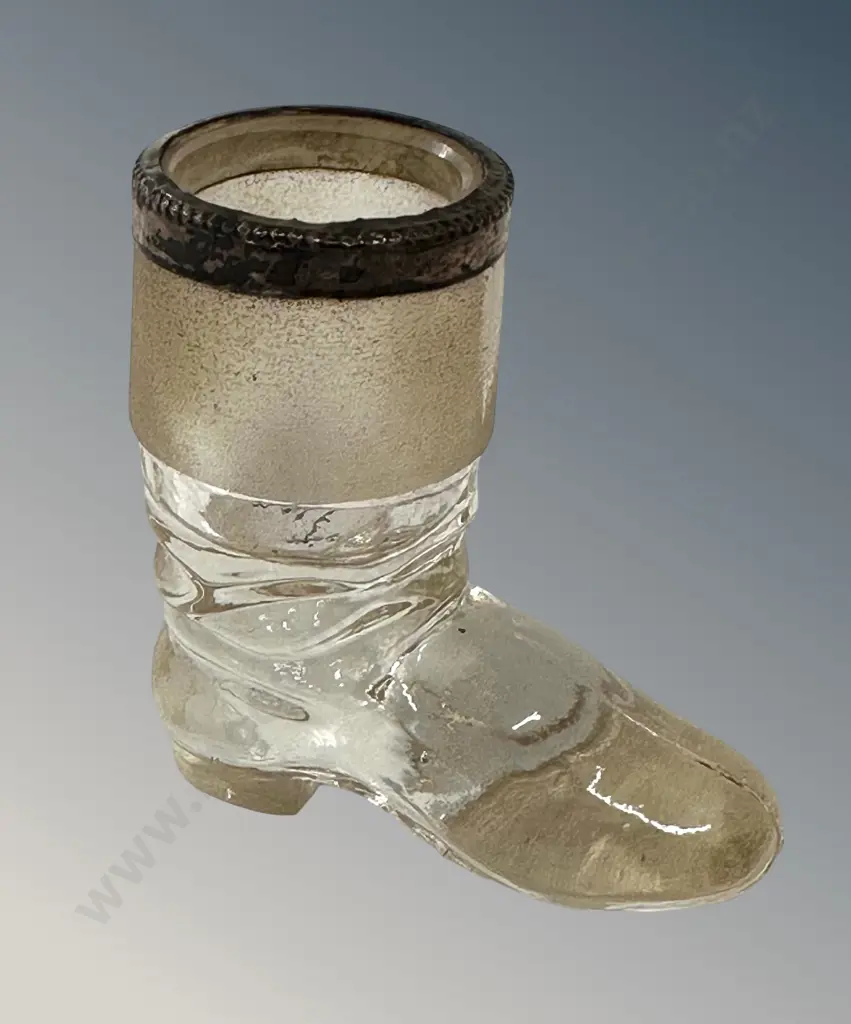 Sterling Silver Mounted Glass Boot Table Match Holder H6cm Image 1++