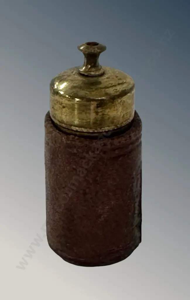 Leather Cased Brass Vesta Light Matchbox Holder H4cm Image 1++