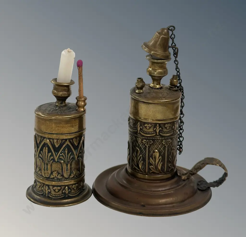 Brass 'Go to Bed' Table Match Holders H10cm Image 1++