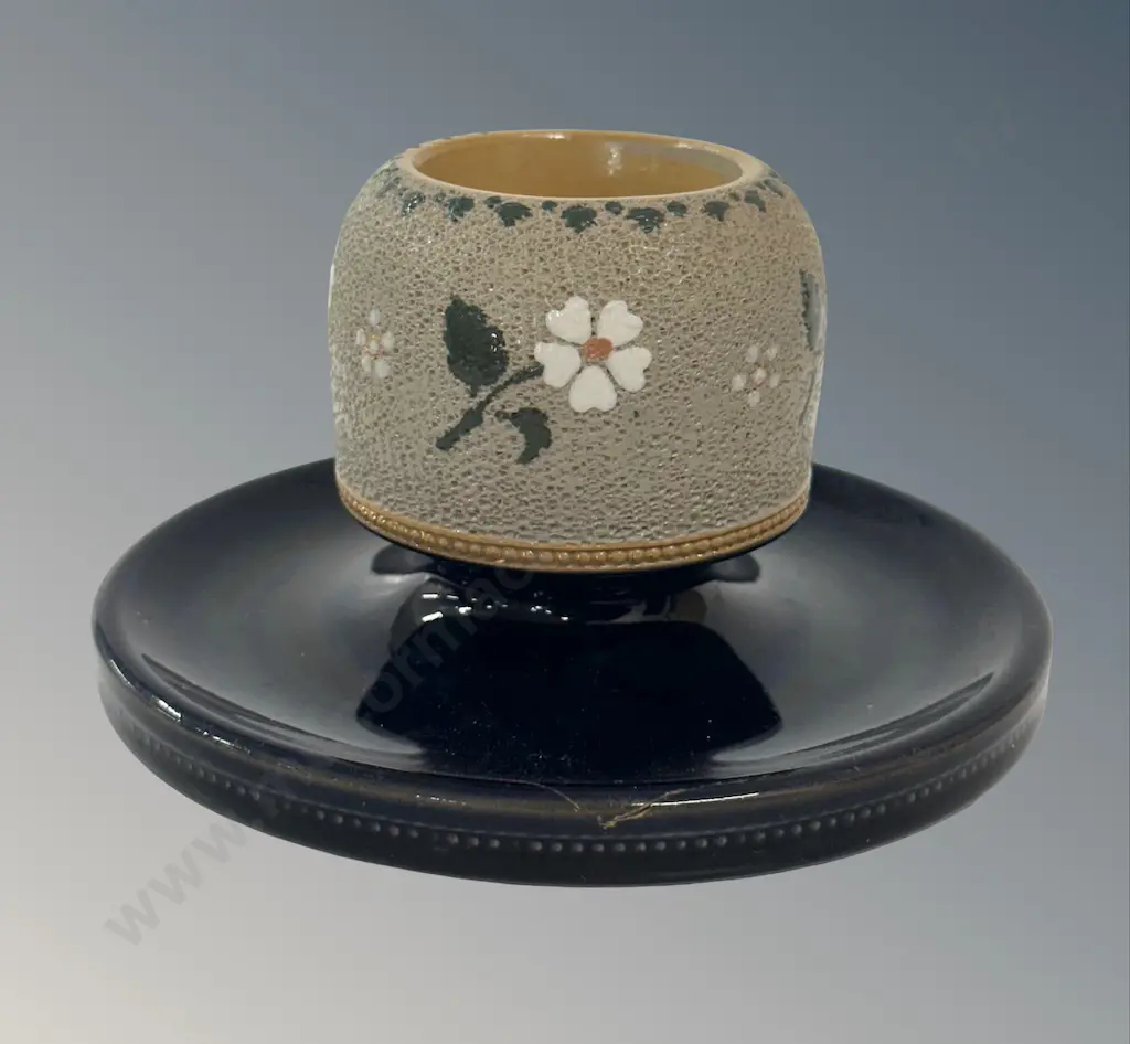 Langley England Ceramic Blue and Green Table Match Holder H8cm Image 1++