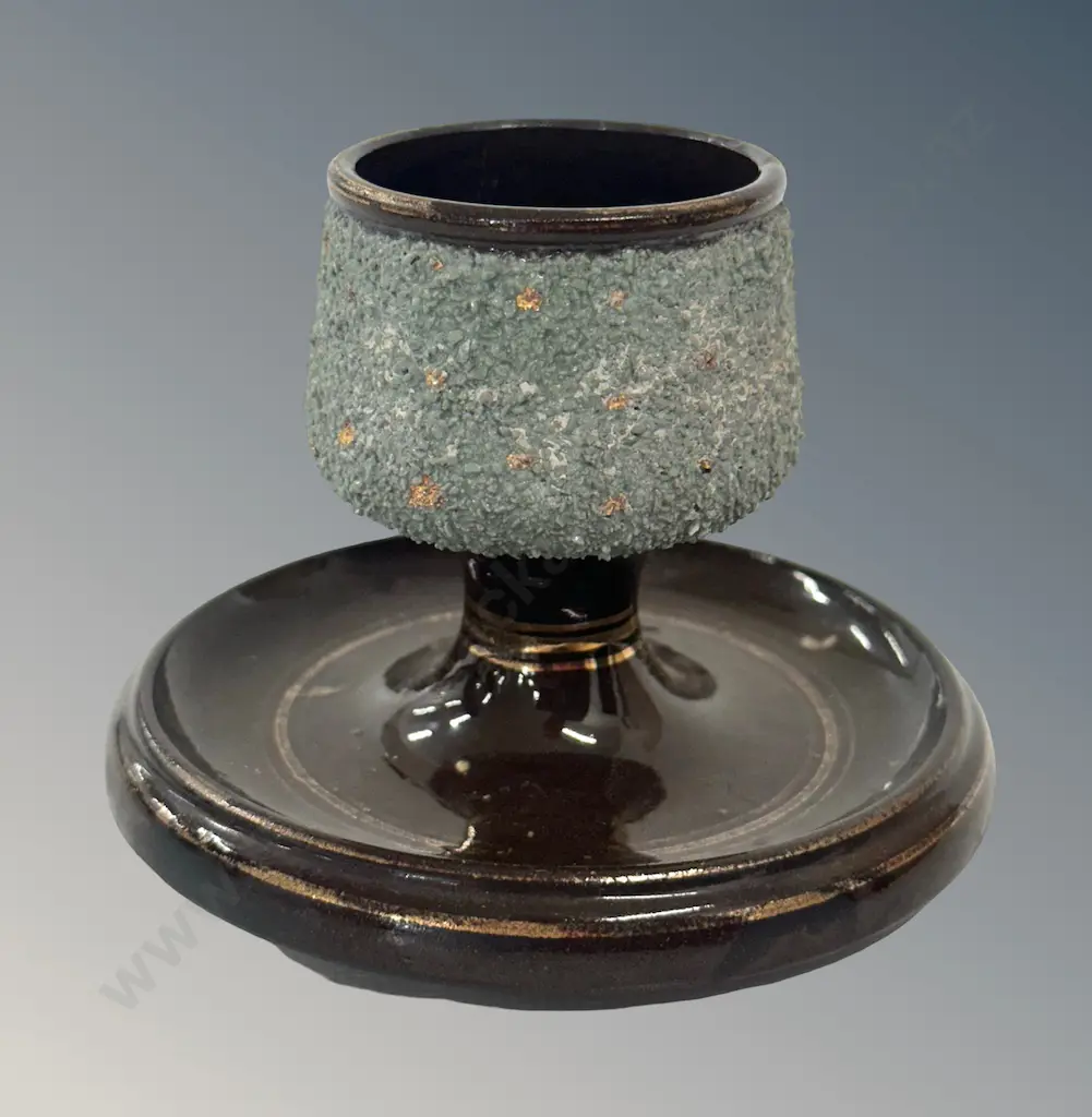Ceramic Brown and Green Table Match Holder H8cm Image 1++