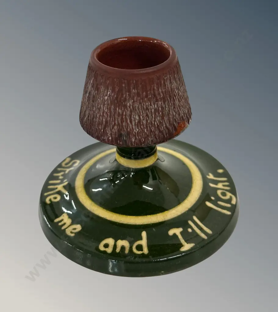 Torquay Ware 'Strike Me and I'll Light' Table Match Holder H9cm Image 1++