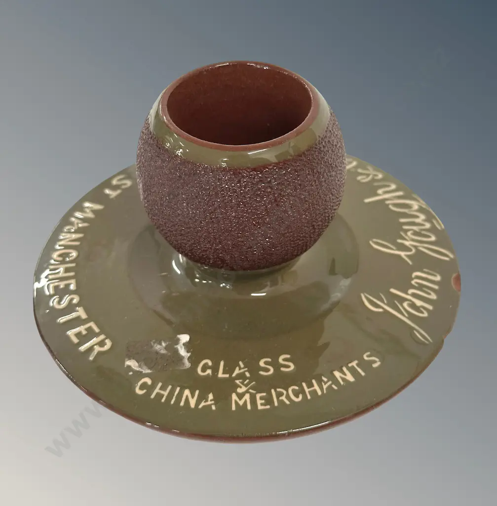 John Gough & Co Manchester Table Match Holder, AF chip to rim H8cm Image 1++