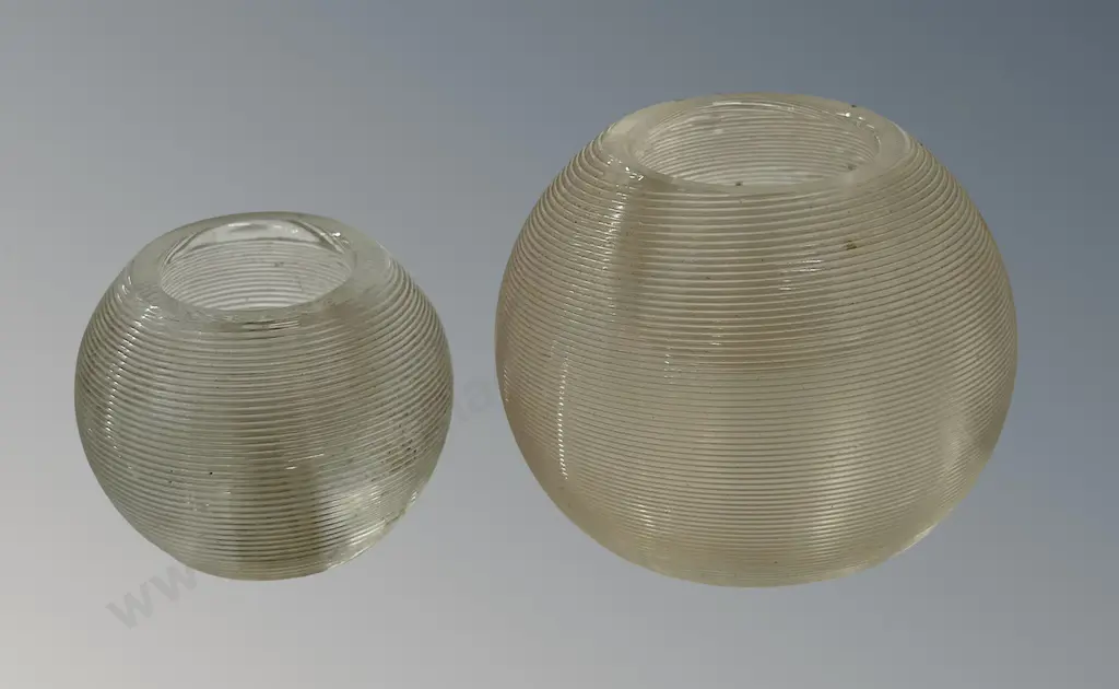 Two Ridged Glass Matchbox Holders, AF chip H4-6cm Image 1++