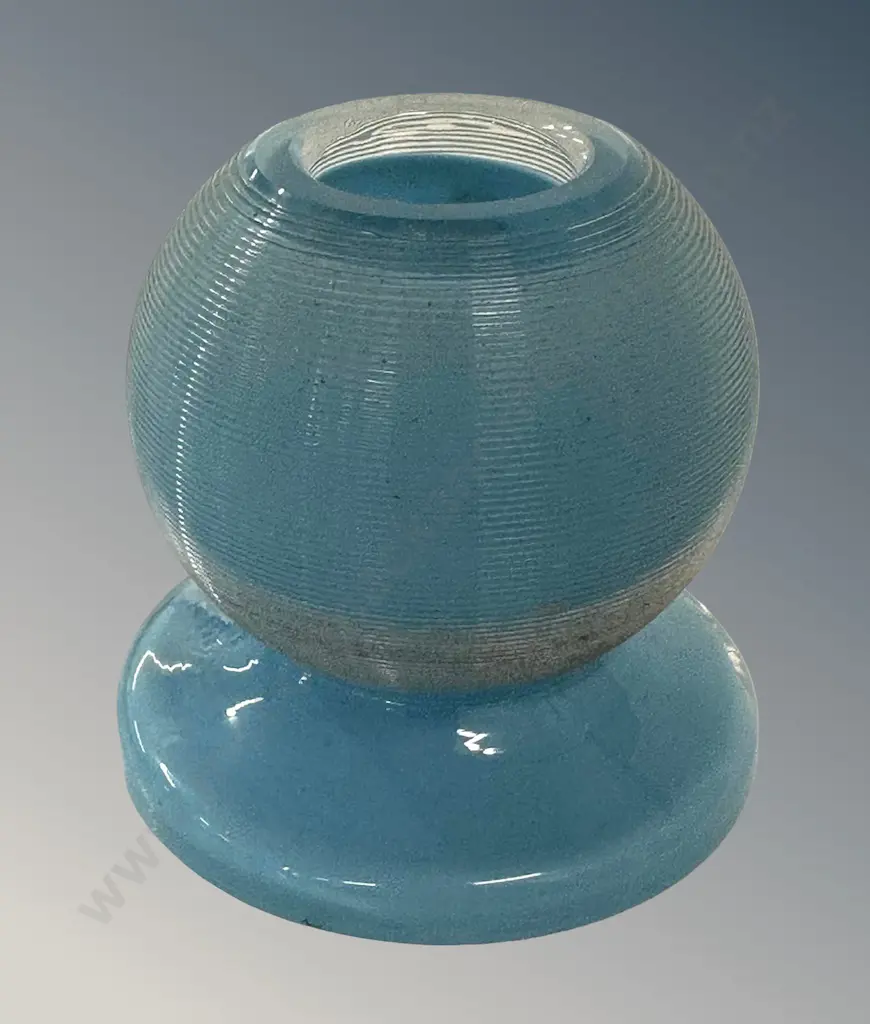 Blue Glass Table Match Holder, AF chip to base H7cm Image 1++
