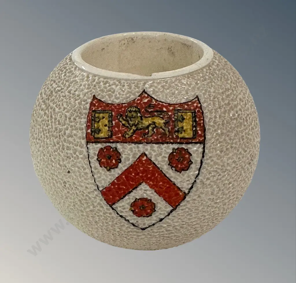 Carlton Ware Stoke-on-Trent Trinity College Cambridge Coat of Arms, Table Match Holder, AF chip to rim H6cm Image 1++
