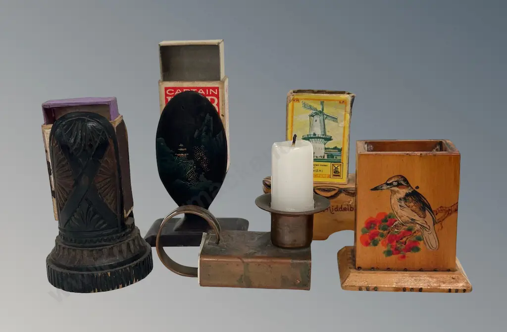 Five Assorted Matchbox Holders Image 1++