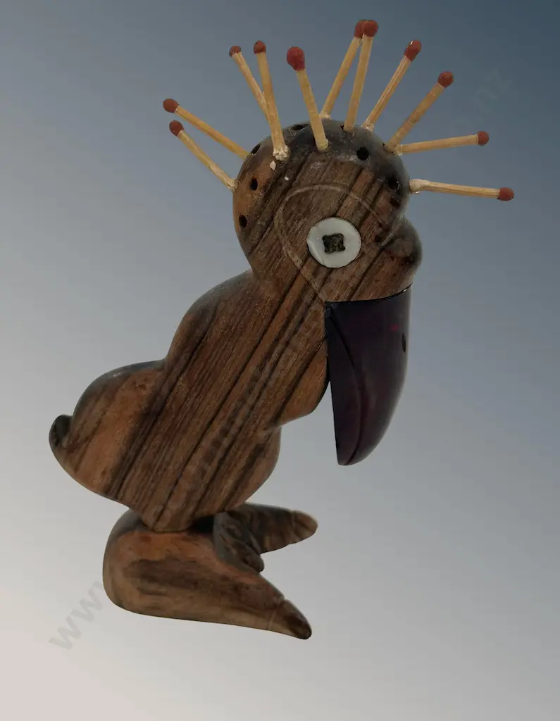 Wooden Pelican with Ebony Beak Matchbox Holder H13cm Image 1++