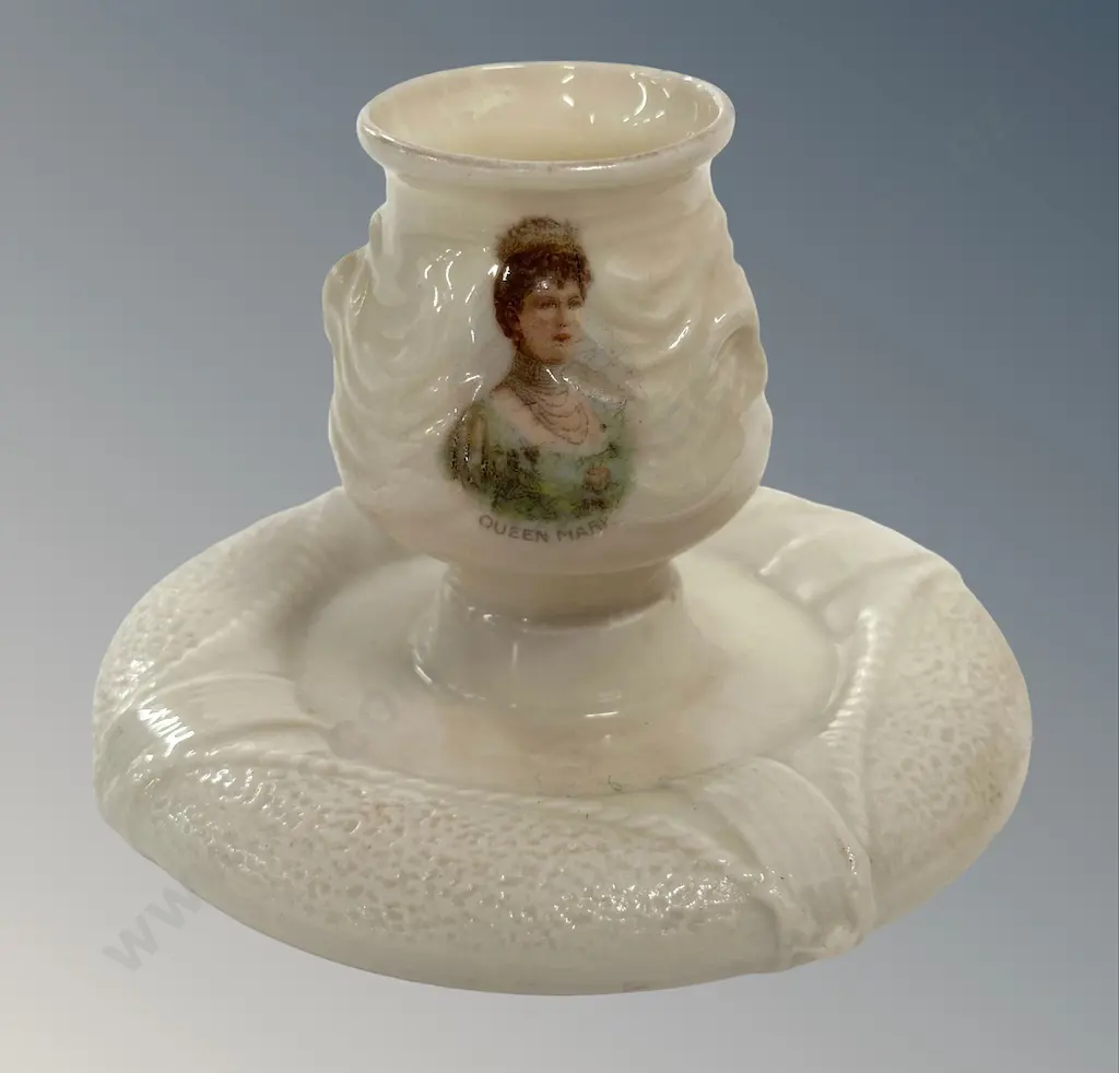 Porcelain Face of Lord Kitchener and Image of Queen Mary Table Match Holder H7cm Image 1++