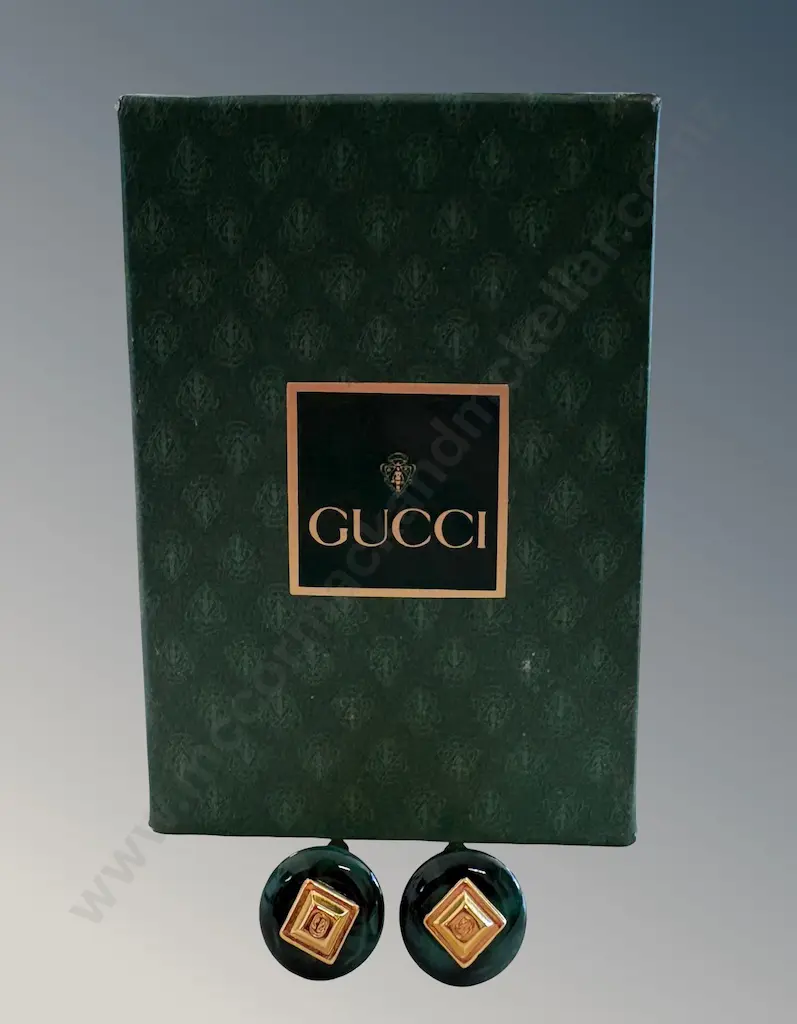Boxed Gucci Green Marble Cufflinks Image 1++