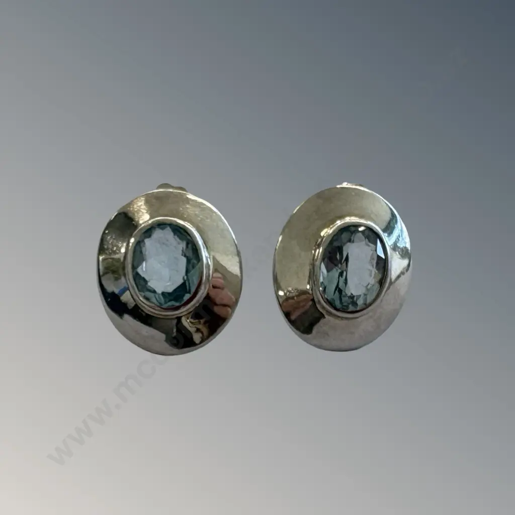 Sterling Silver Topaz Earrings, TW7.1gms Image 1++