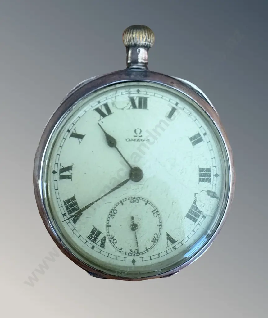 Sterling Silver Omega Pocket Watch, TW80gms Image 1++