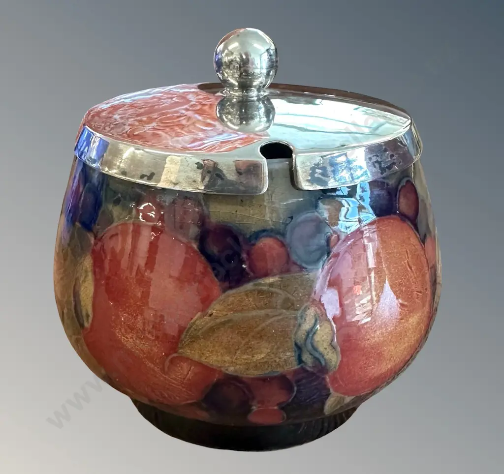 Moorcroft Pomegranate Pattern Lidded Jam Pot, AF, H8.5cm Image 1++