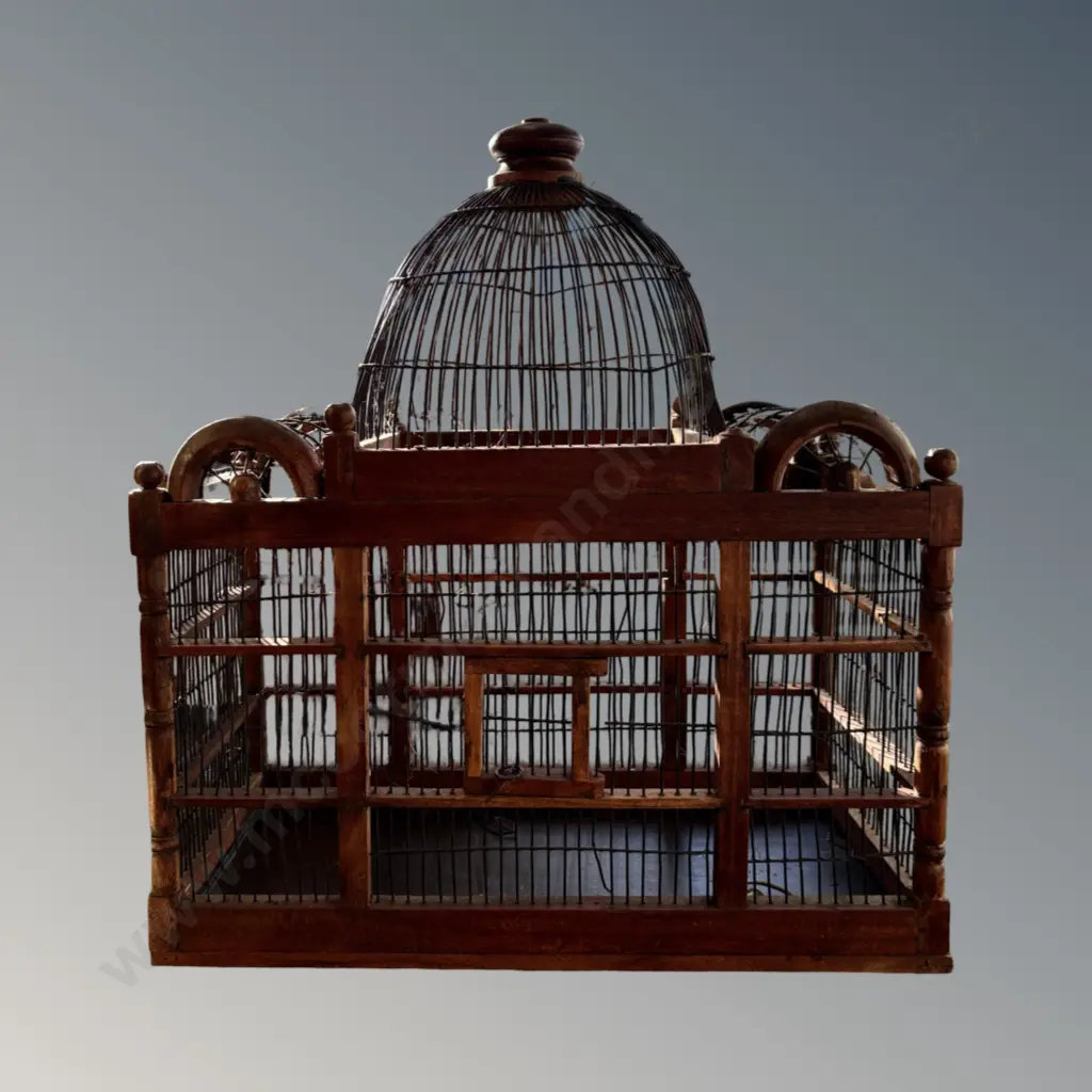 Wooden Domed Birdcage H72xW65cm Image 1++