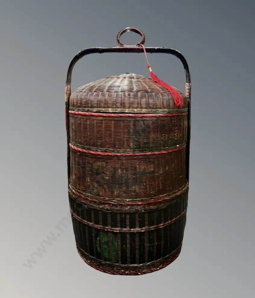 Large Hand Painted Chinese Wedding Basket H77cm Image 1++