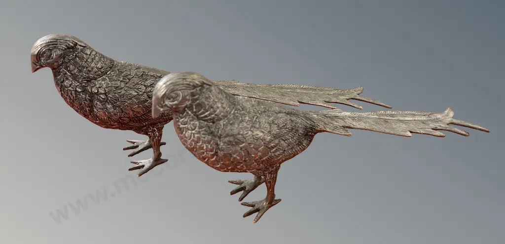 Pair of Metal Pheasants Image 1++