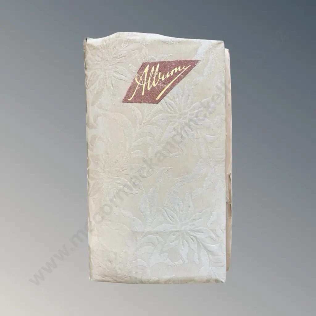 Damask Fabric Covered Postcard Album with 1,000 postcards of New Zealand etc Image 1++