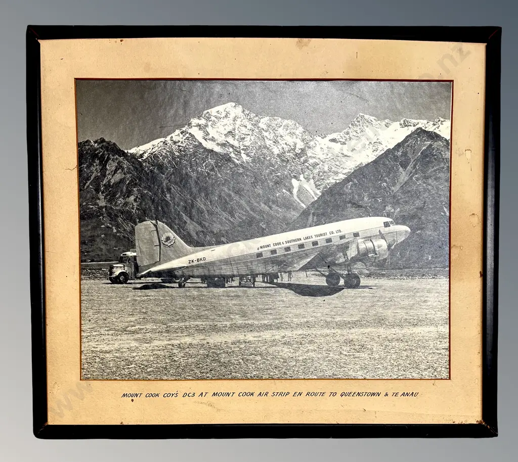 Mount Cook Coy's DC3 at Mount Cook Air Strip - Photographic Print (no glass) 295x370mm Image 1++