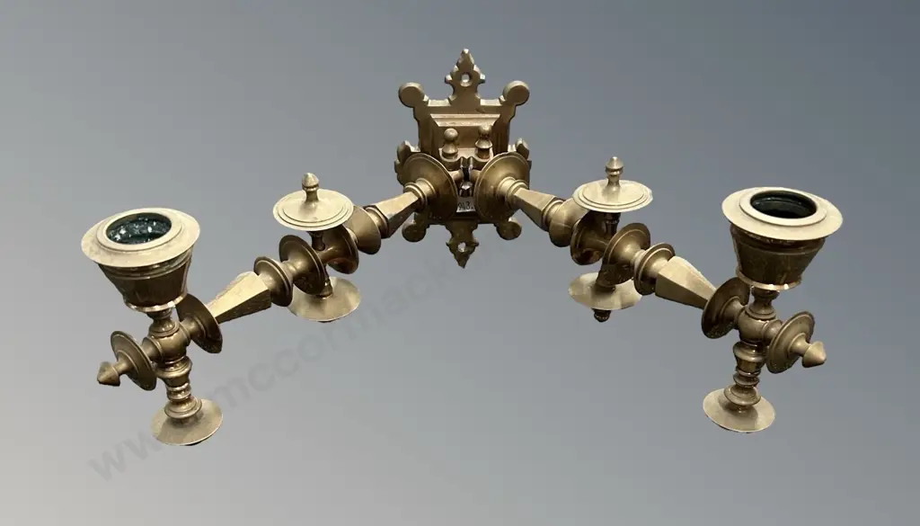 Brass Two Branch Wall Sconce Image 1++