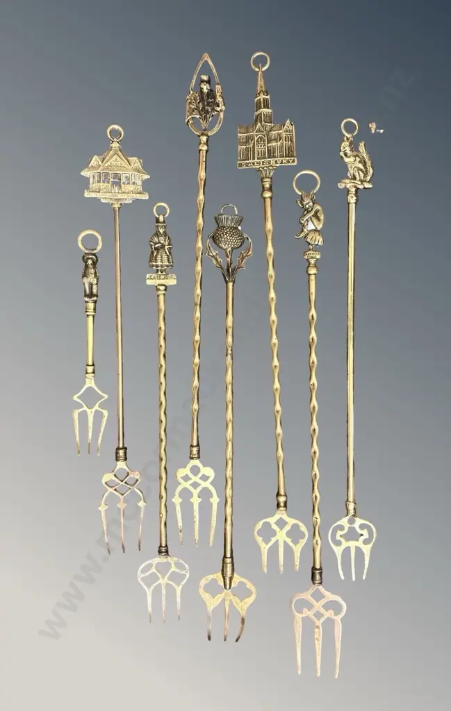 Assorted Decorative Brass Toasting Forks Image 1++