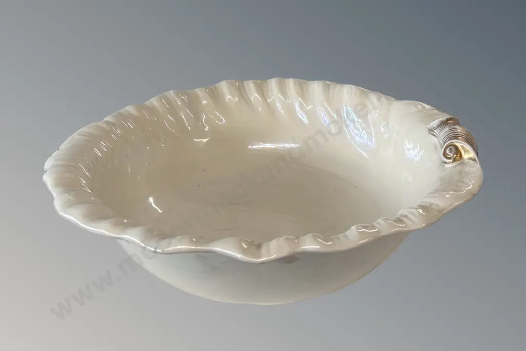 Large Cream and Gilt Porcelain Bowl with Lustre Glaze, Dia44cm Image 1++