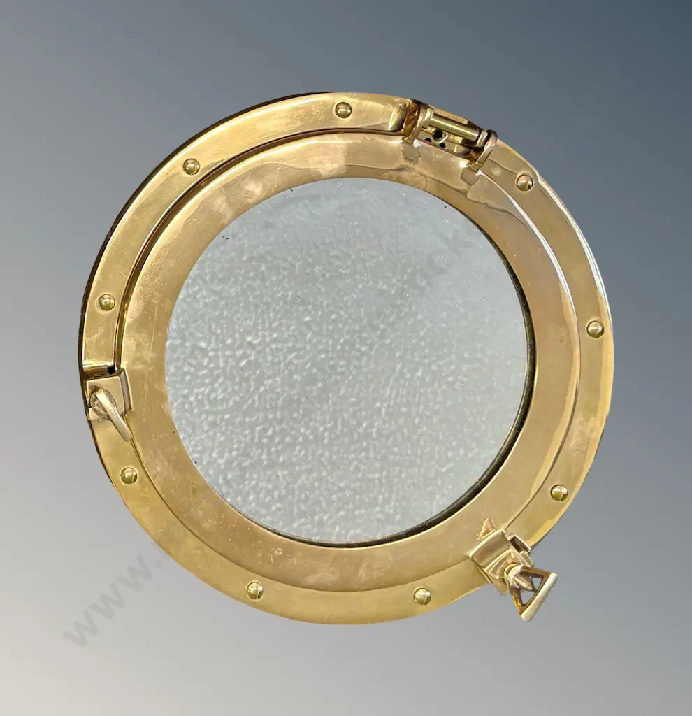 Brass Porthole Mirror, Dia30.5cm Image 1++