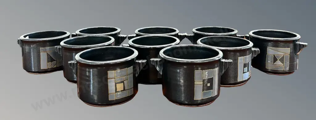 Set of 10 Waimea Pottery Soup Bowls, H8xDia11cm Image 1++