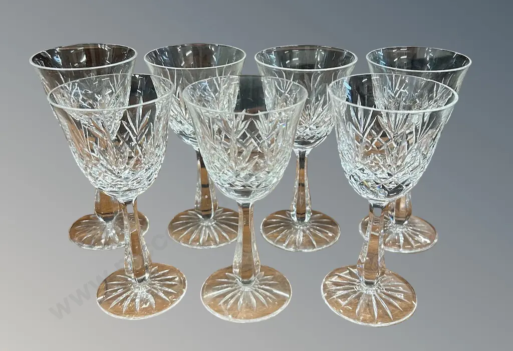 Set of Seven Crystal Wine Glasses, H16cm, AF Image 1++